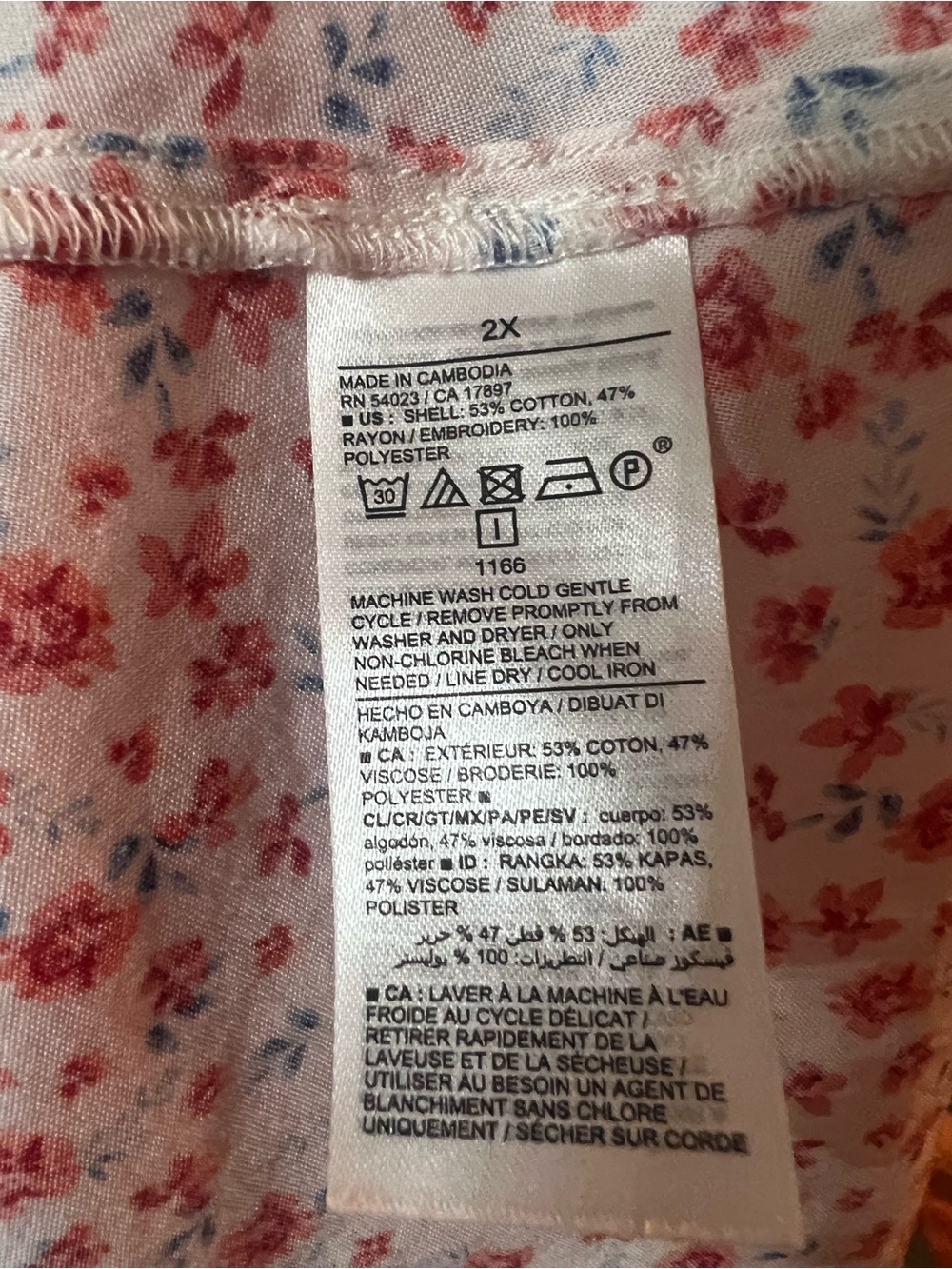 Old Navy White Red Floral Prairie Flutter Sleeve Tie Back Mini Dress Size 2X - Picture 9 of 9